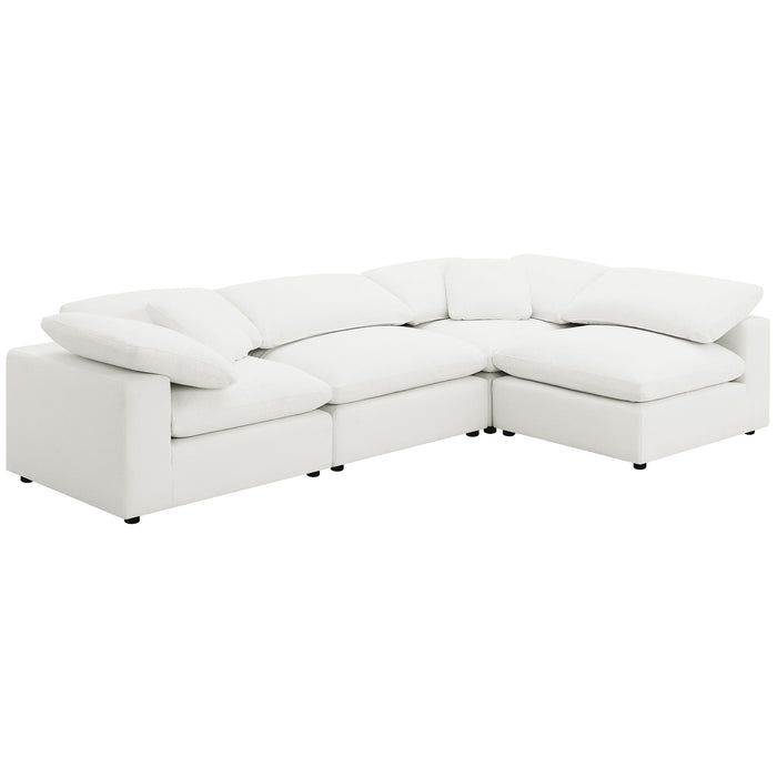 CoasterEveryday Raleigh ivory boucle upholstered armless chair with a softly textured seat and backrest