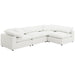 CoasterEveryday Raleigh ivory boucle upholstered armless chair with a softly textured seat and backrest