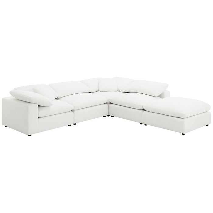Raleigh boucle upholstered armless chair in ivory by CoasterEveryday