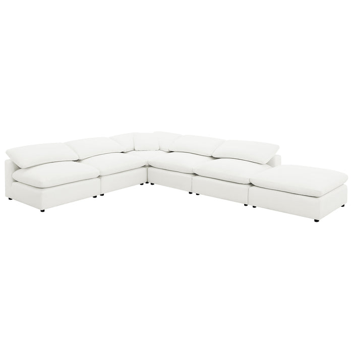 Raleigh boucle upholstered armless chair in ivory by CoasterEveryday