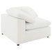 Raleigh ivory boucle upholstered corner chair by CoasterEveryday