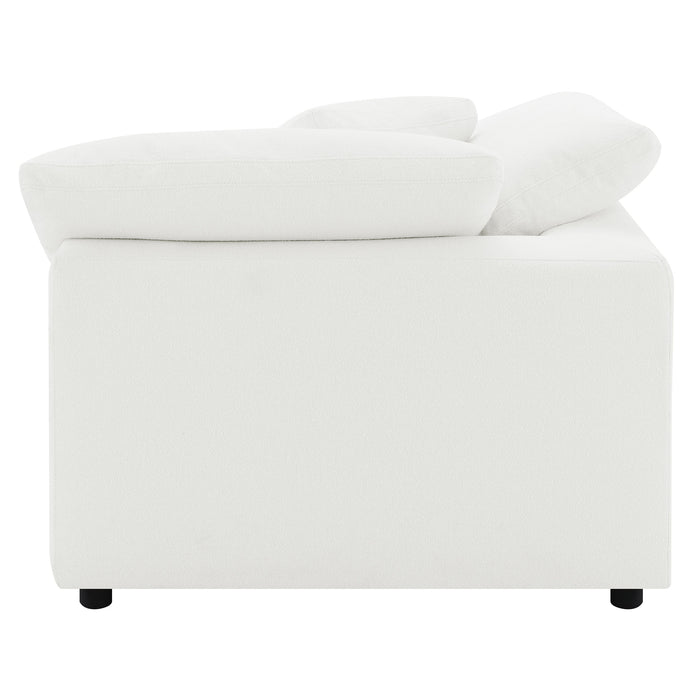 Raleigh boucle upholstered corner chair in ivory by CoasterEveryday