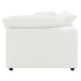 Raleigh boucle upholstered corner chair in ivory by CoasterEveryday