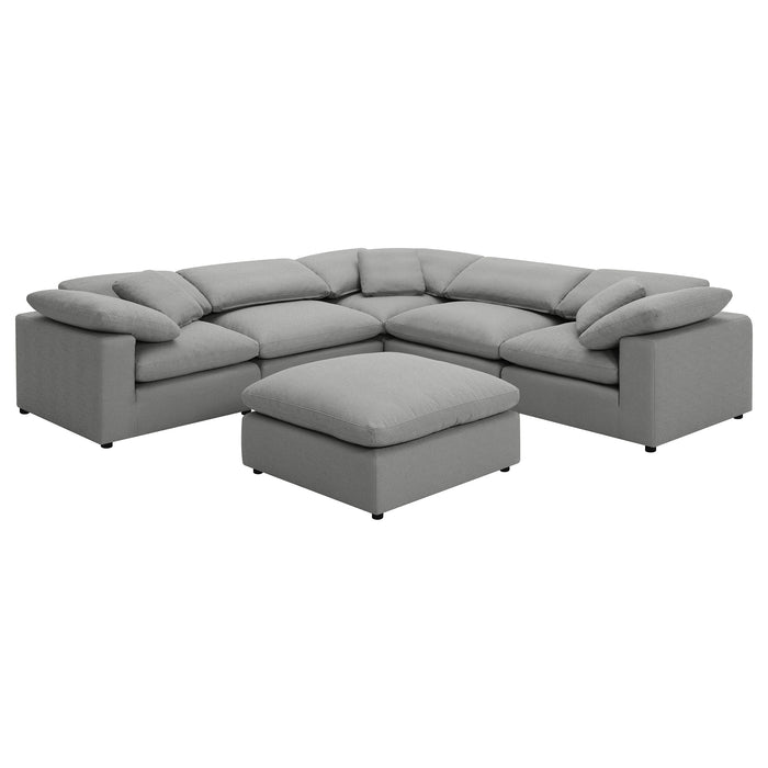 Raleigh 6-piece grey boucle upholstered modular sectional by CoasterEveryday