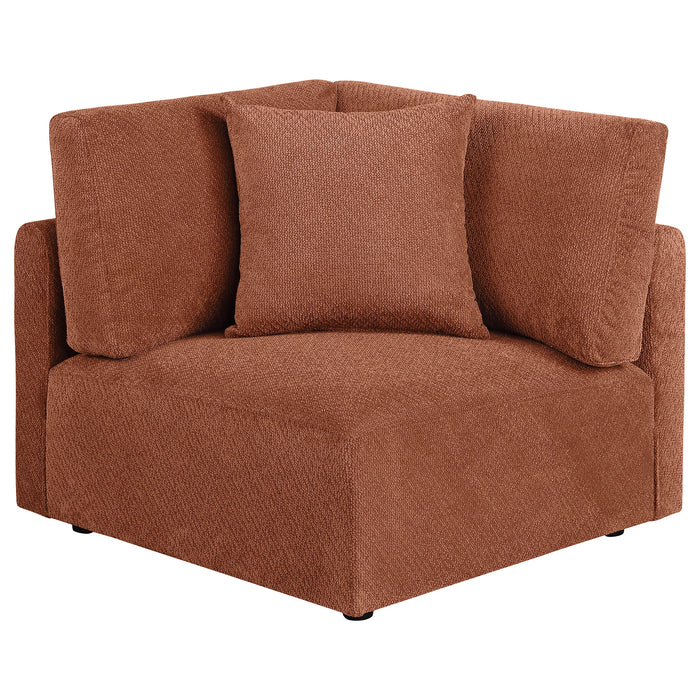 Elysia Chenille Upholstered Modular Corner Chair Coral