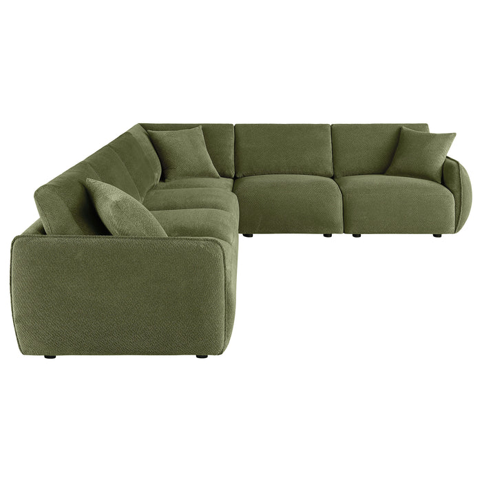 Elysia 6-piece Fabric Upholstered Modular Sectional Sofa Green