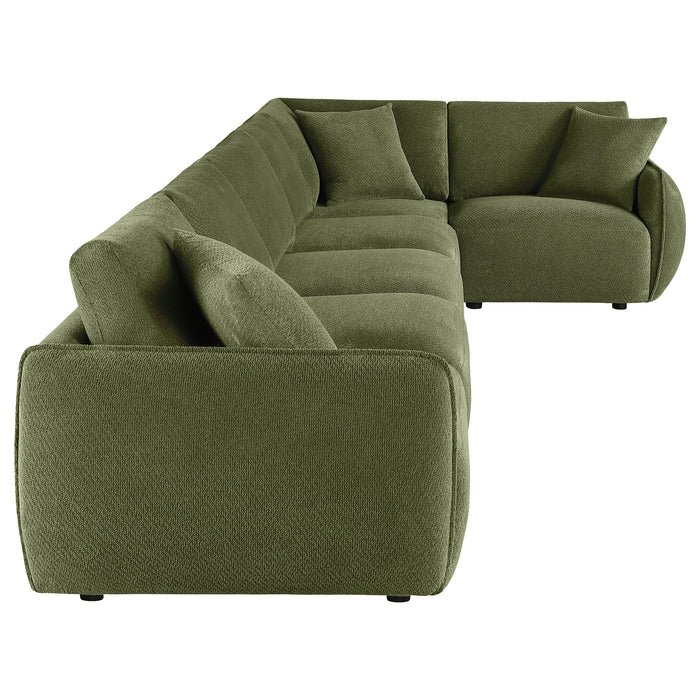 Elysia 6-piece Fabric Upholstered Modular Sectional Sofa Green