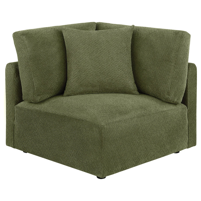 Elysia 6-piece Fabric Upholstered Modular Sectional Sofa Green