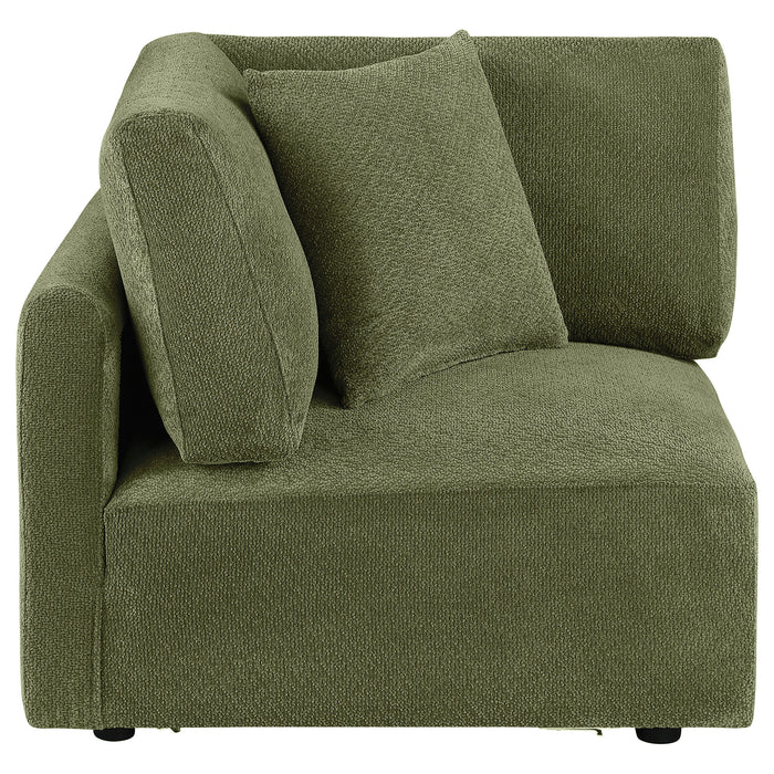 Elysia Chenille Upholstered Modular Corner Chair Green