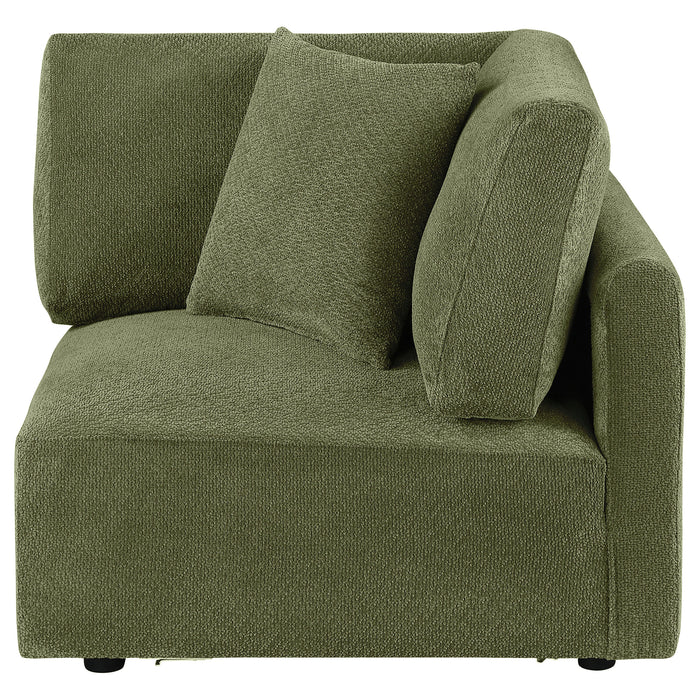 Elysia Chenille Upholstered Modular Corner Chair Green