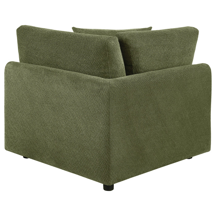 Elysia Chenille Upholstered Modular Corner Chair Green