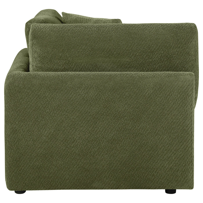 Elysia Chenille Upholstered Modular Corner Chair Green