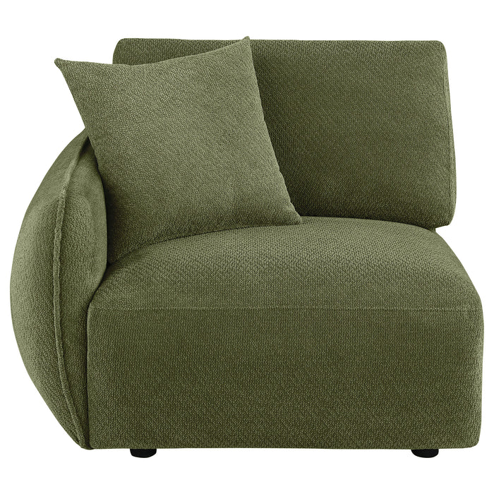 Elysia Chenille Upholstered Modular LAF Chair Green
