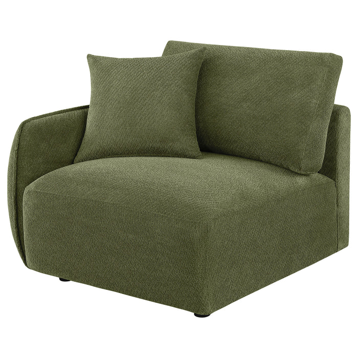 Elysia Chenille Upholstered Modular LAF Chair Green