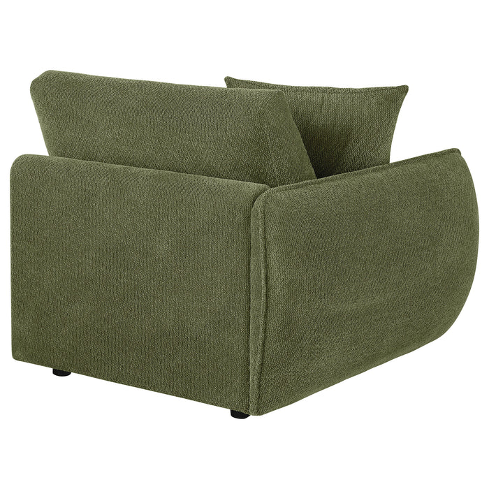 Elysia Chenille Upholstered Modular LAF Chair Green