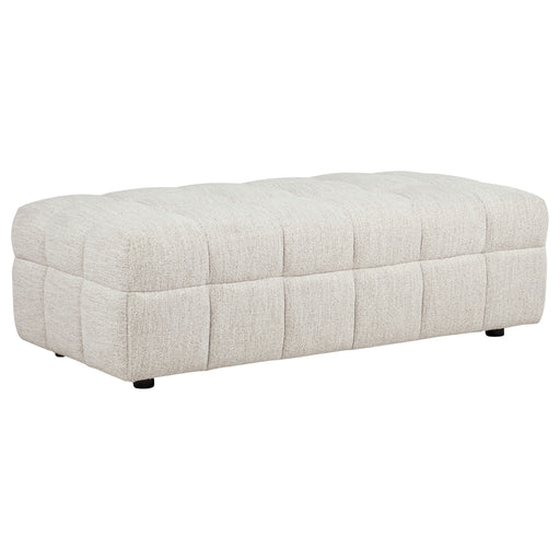 Amara upholstered ottoman by CoasterEveryday with cushioned seating and contemporary furniture design