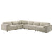 Beige Crane 6-piece modular sectional sofa by CoasterEveryday arranged in a spacious seating configuration