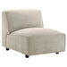 Crane modular armless chair in beige by CoasterEveryday, upholstered furniture piece with a clean, modern design