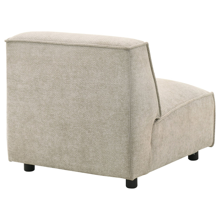 Crane modular armless chair in beige by CoasterEveryday, upholstered furniture with a clean contemporary design