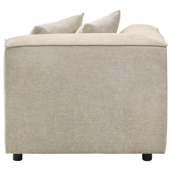 Crane modular corner chair in beige by CoasterEveryday, upholstered furniture with a spacious corner design