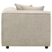 CoasterEveryday Crane modular corner chair in beige upholstery, side view