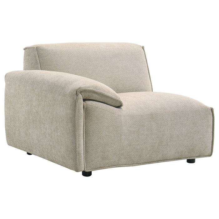 Crane Modular LAF Chair in beige by CoasterEveryday, upholstered lounge seating with left-arm configuration
