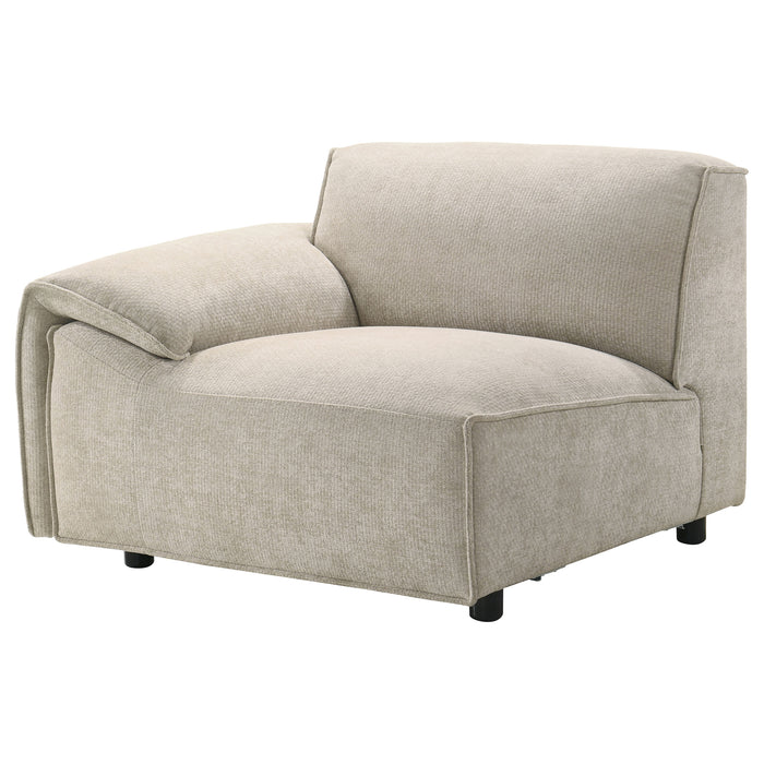 Beige Crane modular LAF chair by CoasterEveryday, upholstered furniture with a left-arm-facing design
