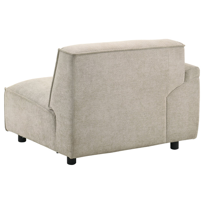 Beige Crane modular LAF chair by CoasterEveryday with a contemporary upholstered design