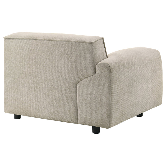 Beige Crane modular LAF chair by CoasterEveryday with a contemporary upholstered design