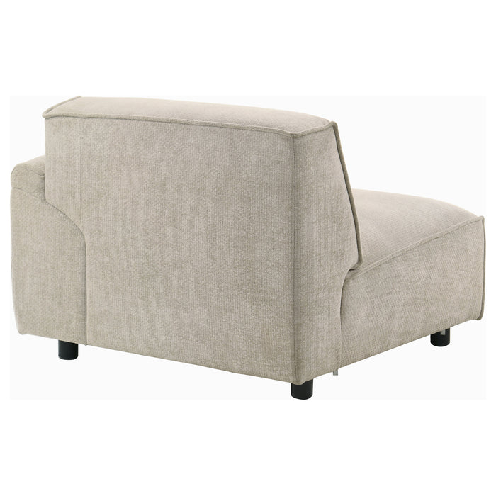 Crane Modular RAF chair in beige by CoasterEveryday, upholstered furniture with right-arm-facing design