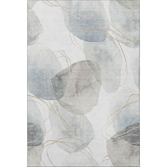 10' X 14' Abstract Washable Area Rug With UV Protection (648430) - Ivory / Beige