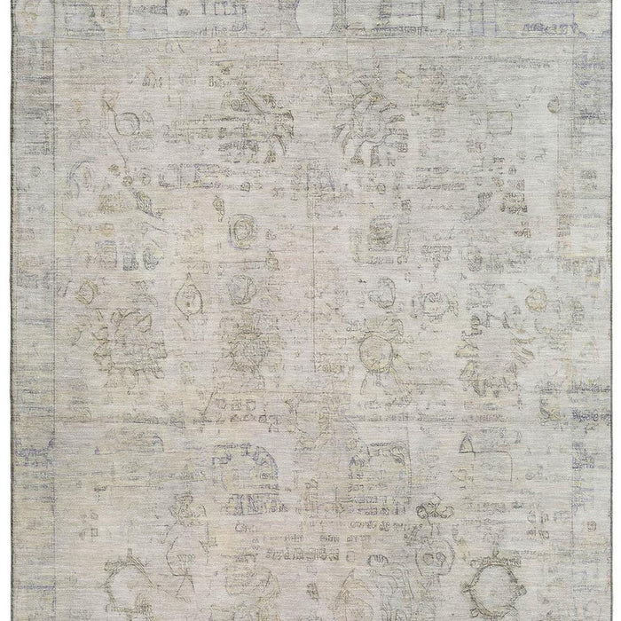 10' X 14' Oriental Washable Area Rug With UV Protection (700775) - Linen / Beige