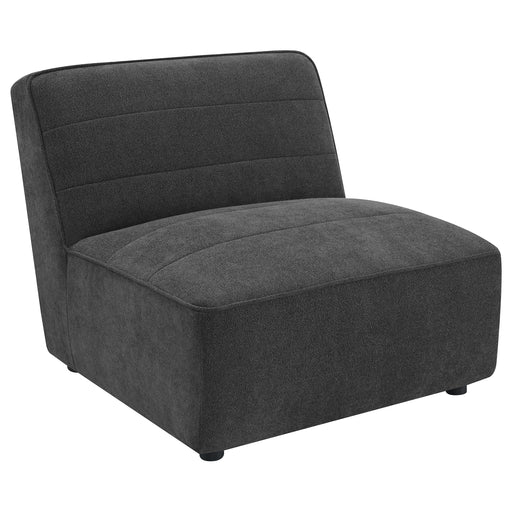 Sunny upholstered armless chair in dark charcoal by CoasterEveryday
