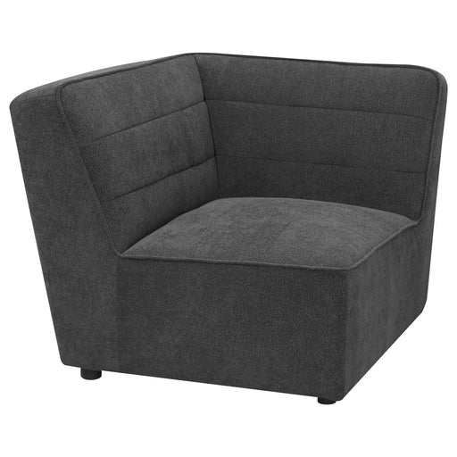 Sunny upholstered corner chair in dark charcoal by CoasterEveryday