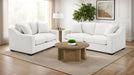 CoasterEveryday Ashlyn 2-piece upholstered track arm sofa set in sand fabric
