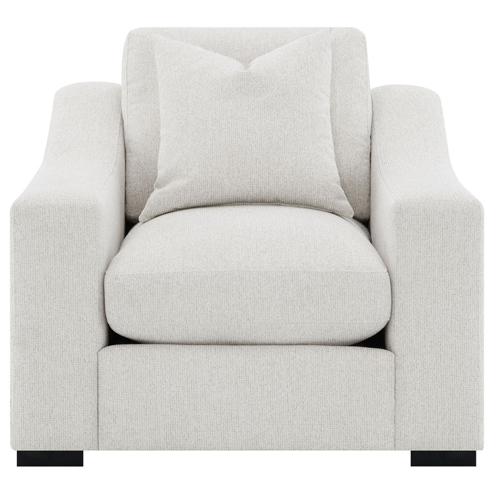Ashlyn Fabric Upholstered Track Arm Accent Chair Sand