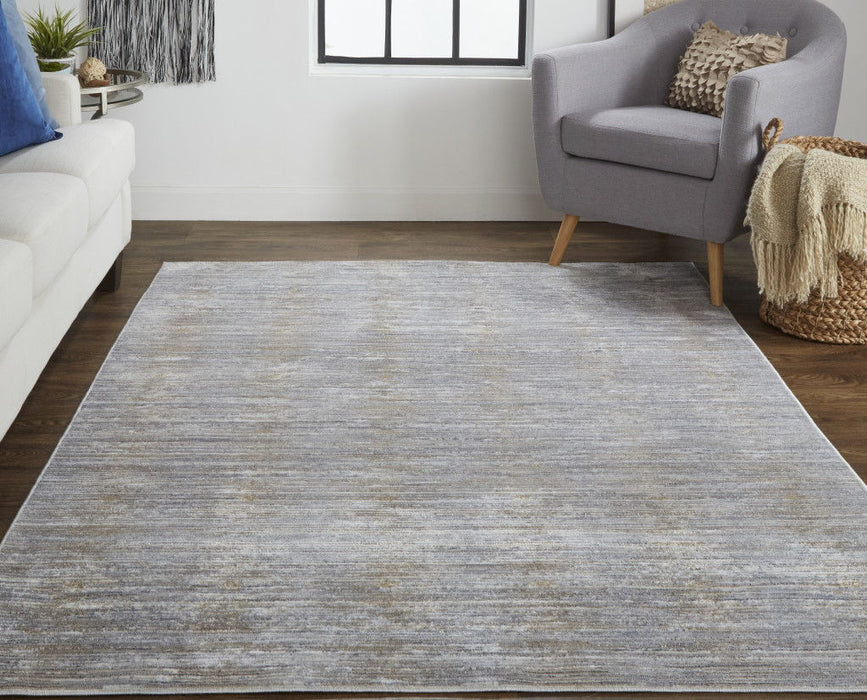 8' x 10' Abstract Power Loom Area Rug - Taupe Silver And Tan