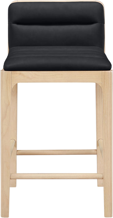 Ellis - Vegan Leather Upholstered Counter Stool (Set of 2) - Natural Base