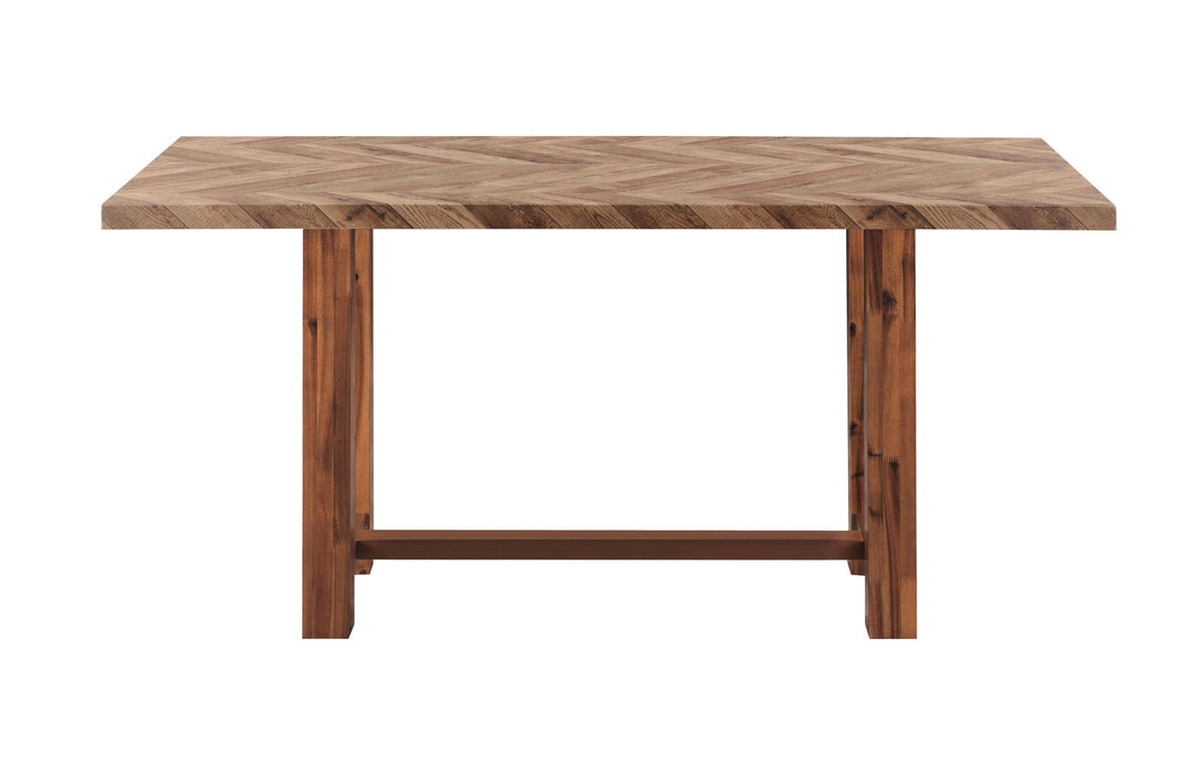 Wood Trestle Base Dining Table - Brown