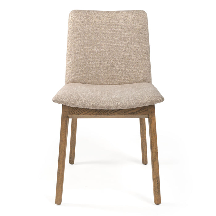 Upholstered Fabric Open Back Dining Side Chairs (Set of 2) - Beige