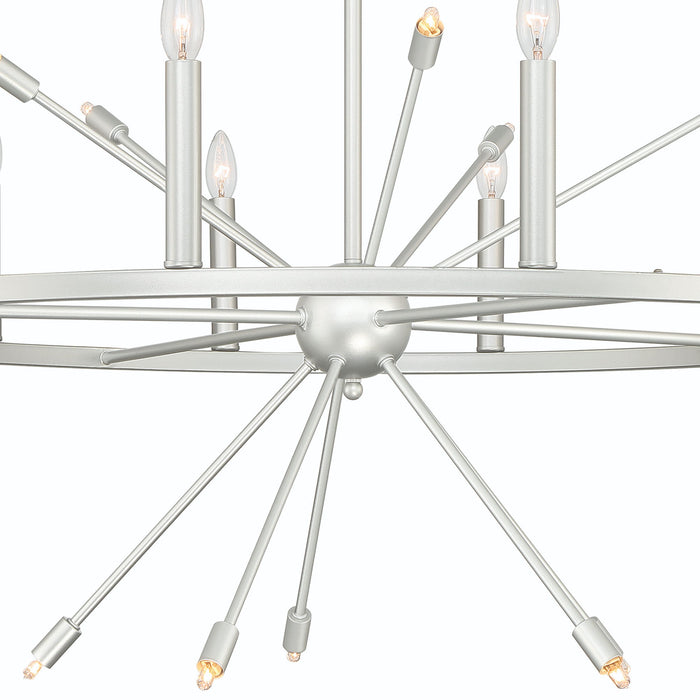 Candle Style Multi Light Metal Dimmable Chandelier - Silver