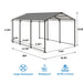 Giga heavy-duty gray metal carport with galvanized steel roof and frame, outdoor storage canopy for cars and outdoor equipment
