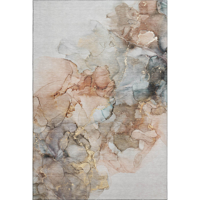 10' X 14' Abstract Washable Area Rug With UV Protection (647290) - Beige / Gray / Ivory