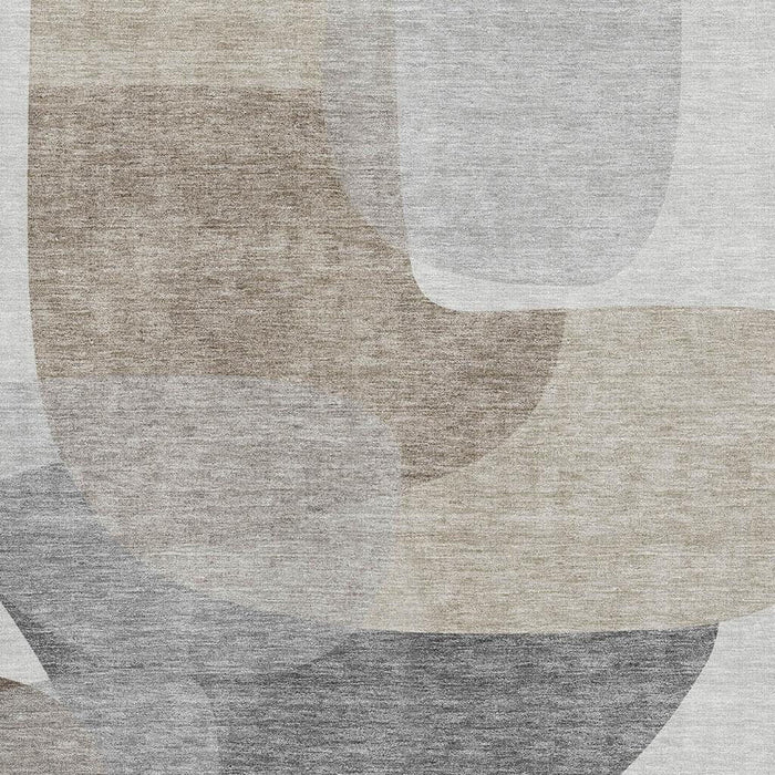 10' X 14' Abstract Washable Area Rug With UV Protection (718581) - Taupe / Gray