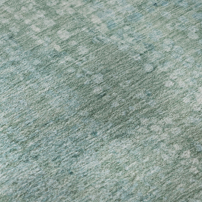 10' X 14' Abstract Washable Area Rug With UV Protection (717338) - Teal / Ivory