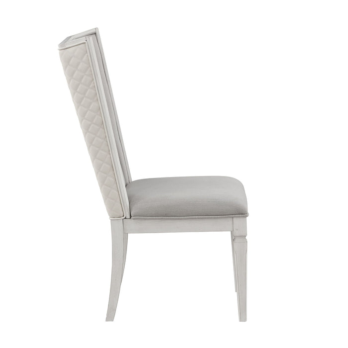 Upholstered Linen Open Back Dining Side Chairs (Set of 2) - Light Gray