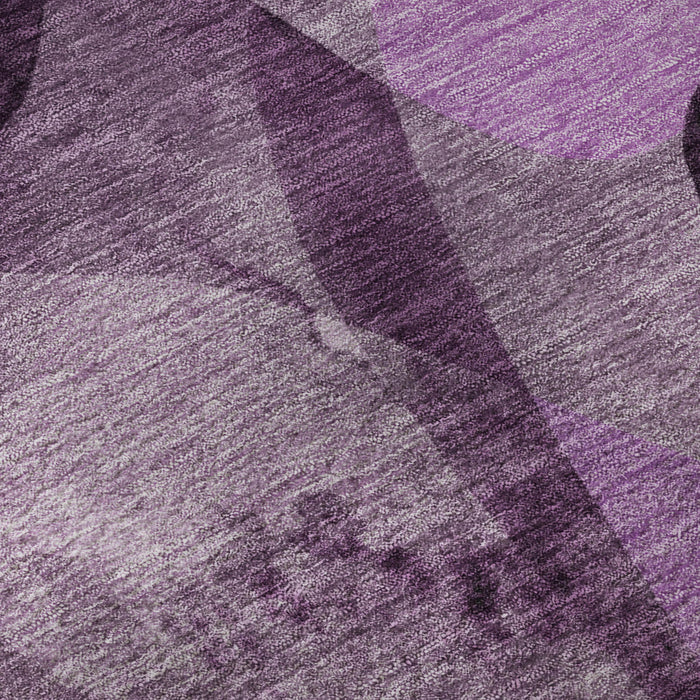 10' X 14' Abstract Washable Area Rug With UV Protection (648100) - Purple / Ivory