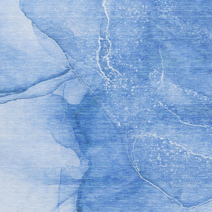 10' X 14' Abstract Washable Area Rug With UV Protection (646858) - Blue / Ivory