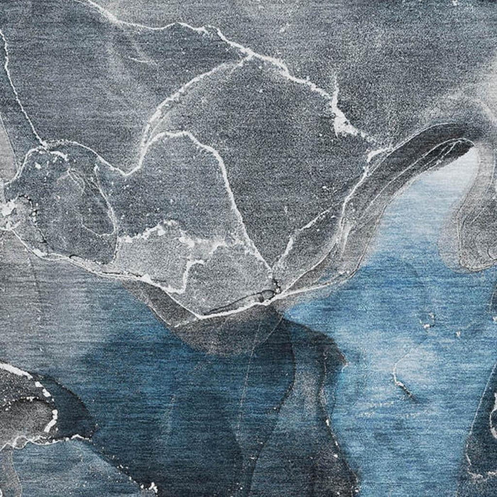 8' X 10' Abstract Washable Area Rug With UV Protection (646660) - Blue / Charcoal