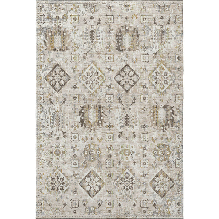 10' X 14' Oriental Washable Area Rug With UV Protection (710544) - Linen / Ivory